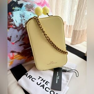 Marc Jacobs Beige Crossbody Bag with Gold Chain